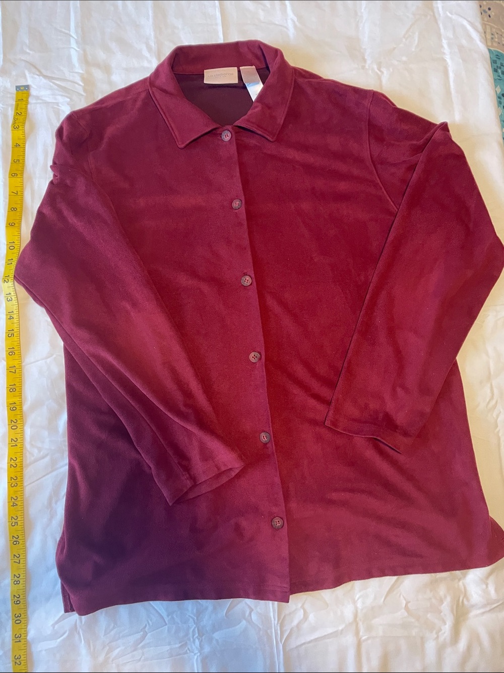 Liz Claiborne Deep Wine Button-Front Jacket or long sleeve shirt